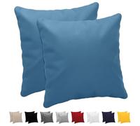 Dreamzie Taie Oreiller 60x60 cm (Lot de 2) 100% Coton Jersey 150 GSM - Bleu - Taie d'oreiller 60 x 60 cm- Housse Coussin 60x60 cm Résistant et Hypoallergénique pour Oreiller