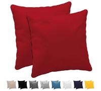 Dreamzie Taie Oreiller 60x60 cm (Lot de 2) 100% Coton Jersey 150 GSM - Rouge - Taie d'oreiller 60 x 60 cm- Housse Coussin 60x60 cm Résistant et Hypoallergénique pour Oreiller