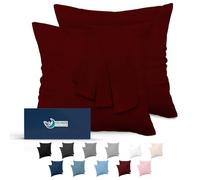 Dreamzie Taie Oreiller 60x60 Lot de 2 en Microfibre Certifiée Oeko-Tex - Housse Coussin Douce Et Brossée, Toucher Peau de Pêche - Bordeaux