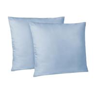 Dreamzie Taie Oreiller 65x65 cm Lot de 2 Housse d'oreiller en Microfibre avec Une Fermeture Eclair Certifiée Oeko-Tex - Housse Coussin Bleu