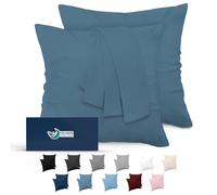 Dreamzie Taie Oreiller 80x80 Lot de 2 en Microfibre Certifiée Oeko-Tex - Housse Coussin 80x80 Douce Et Brossée, Toucher Peau de Pêche - Bleu Clair