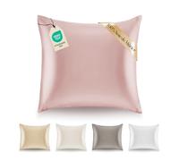 Dreamzie Taie Oreiller Soie 60x60 100% Soie Mûrier 19 Mommes Naturelle Certifiée Oeko-TEX - Bienfaits Cheveux et Peau Anti-Âge - Rose Clair