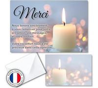 DREANA 20 Cartes simples de remerciement décès écoresponsables avec enveloppe incluse - Design sobre et élégant pour remercier vos proches après des obsèques avec élégance et respect.