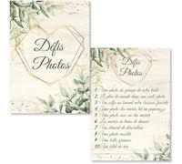 DREANA 25 Cartes jeu Défi Photo pour Mariage : Décorez votre table et Animez votre Réception avec des Jeux Ludiques pour vos Invités. Créez des Souvenirs Inoubliables avec ces cartes champetres