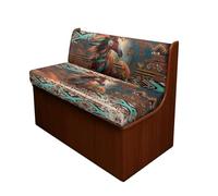 Dreaweet Housses de coussin extensibles et lavables pour sièges de cabine à dinette, motif tribal aztèque, cheval tribal