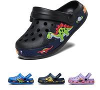 DRECAGE Sabots Enfant Été Chaussons Garçons Filles Pantoufles EVA Clogs Tongs Sandales de Plage à Enfiler Piscine de Jardin Antidérapage Black 26 EU