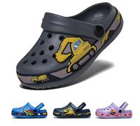 DRECAGE Sabots Enfant Été Chaussons Garçons Filles Pantoufles EVA Clogs Tongs Sandales de Plage à Enfiler Piscine de Jardin Antidérapage Grey 24 EU