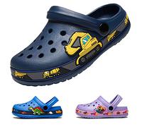 DRECAGE Sabots Enfant Été Chaussons Garçons Filles Pantoufles EVA Clogs Tongs Sandales de Plage à Enfiler Piscine de Jardin Antidérapage Darkblue 33 EU