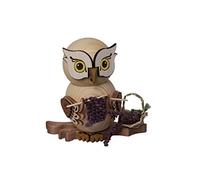 Drechslerei Kuhnert Figurine fumée/encens en forme de chouette tricotée en bois massif Env. 15 cm Fabriqué en Allemagne