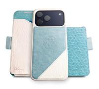 Dreem Coque Magnétique Amovible, Coque pour iPhone 18 Pro et 17 Pro | Coque avec support inédit ver/hor, porte-cartes anti-RFID, compatible MagSafe, coffret cadeau [Fibonacci: Bleu/Blanc]