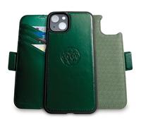 dreem Coque pour iPhone 15 Plus, Étui de Téléphone Révolutionnaire avec Support, en Cuir Végan, Coque Magnétique Détachable, Protection RFID, Boîte-Cadeau (Vert)