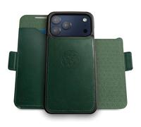 dreem Coque pour iPhone 17 Pro Max, Étui de Téléphone Révolutionnaire avec Support, en Cuir Végan, Coque Magnétique Détachable, Protection RFID, Boîte-Cadeau [Fibonacci:Green]