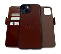 dreem Fibonacci Compatible avec iPhone 13 funda cartera / 2-en-1 étui Antichoc et Folio Amovible en Cuir végétal, Compatible MagSafe, Protection RFID [Café]