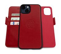 dreem Fibonacci Compatible avec iPhone 13 Mini funda cartera / 2-en-1 étui Antichoc et Folio Amovible en Cuir végétal, Compatible MagSafe, Protection RFID [Rouge]