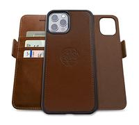 dreem Fibonacci Compatible avec iPhone 13 Pro funda cartera / 2-en-1 étui Antichoc et Folio Amovible en Cuir végétal, Compatible MagSafe, Protection RFID [Chocolat]