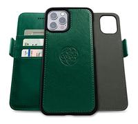 dreem Fibonacci Compatible avec iPhone 13 Pro funda cartera / 2-en-1 étui Antichoc et Folio Amovible en Cuir végétal, Compatible MagSafe, Protection RFID [Vert]