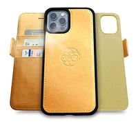 dreem Fibonacci Compatible avec iPhone 13 Pro funda cartera / 2-en-1 étui Antichoc et Folio Amovible en Cuir végétal, Compatible MagSafe, Protection RFID [Or]