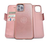 dreem Fibonacci Compatible avec iPhone 13 Pro Max funda cartera / 2-en-1 étui Antichoc et Folio Amovible en Cuir végétal, Compatible MagSafe, Protection RFID [Rose]