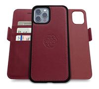 dreem Fibonacci Compatible avec iPhone 13 Pro Max funda cartera / 2-en-1 étui Antichoc et Folio Amovible en Cuir végétal, Compatible MagSafe, Protection RFID [Bourgogne]