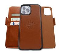 dreem Fibonacci Compatible avec iPhone 13 Pro Max funda cartera / 2-en-1 étui Antichoc et Folio Amovible en Cuir végétal, Compatible MagSafe, Protection RFID [Caramel]