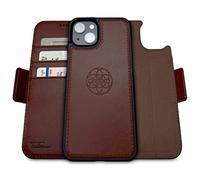 dreem Fibonacci Compatible avec iPhone 14 Plus funda cartera / 2-en-1 étui Antichoc et Folio Amovible en Cuir végétal, Compatible MagSafe, Protection RFID [Café]