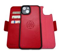 dreem Fibonacci Compatible avec iPhone 14 Plus funda cartera / 2-en-1 étui Antichoc et Folio Amovible en Cuir végétal, Compatible MagSafe, Protection RFID [Rouge]