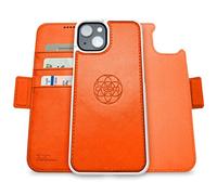 dreem Fibonacci Compatible avec iPhone 14 Plus funda cartera / 2-en-1 étui Antichoc et Folio Amovible en Cuir végétal, Compatible MagSafe, Protection RFID [Orange]
