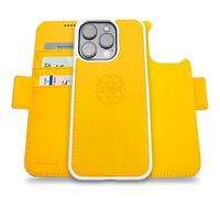 dreem Fibonacci Compatible avec iPhone 14 Pro Max funda cartera / 2-en-1 étui Antichoc et Folio Amovible en Cuir végétal, Compatible MagSafe, Protection RFID [Jaune]