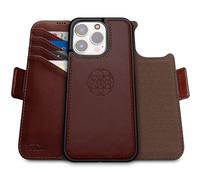 dreem Fibonacci Compatible avec iPhone 15 Pro Max funda cartera / 2-en-1 étui Antichoc et Folio Amovible en Cuir végétal, Compatible MagSafe, Protection RFID [Café]