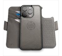 dreem Fibonacci Compatible avec iPhone 16 Pro Max funda cartera / 2-en-1 étui Antichoc et Folio Amovible en Cuir végétal, Compatible avec MagSafe, Protection RFID [Gris]