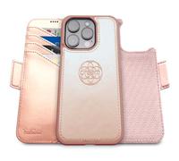 dreem Fibonacci Compatible avec iPhone 16 Pro Max funda cartera / 2-en-1 étui Antichoc et Folio Amovible en Cuir végétal, Compatible avec MagSafe, Protection RFID [Rose]