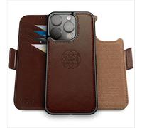 dreem Fibonacci Compatible avec iPhone 16 Pro Max funda cartera / 2-en-1 étui Antichoc et Folio Amovible en Cuir végétal, Compatible avec MagSafe, Protection RFID [Café]