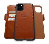 dreem Fibonacci Coque iPhone 11 Pro Max Magnetique Antichoc | Etui Portefeuille 2-en-1 avec Stand Amovible 2 Positions | TPU Vegan Fin| Protection RFID | Caramel