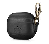 Dreem Om AirPods 3 Funda de Cuero vegano Con Clip - Compatible Con auriculares inalámbricos Bluetooth de Apple Para iPhone - Negro