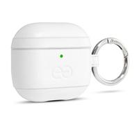 Dreem Om AirPods 4 Funda de Cuero vegano Con Clip - Compatible Con auriculares inalámbricos Bluetooth de Apple Para iPhone - Blanco