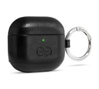 Dreem Om AirPods 4 Funda de Cuero vegano Con Clip - Compatible Con auriculares inalámbricos Bluetooth de Apple Para iPhone - Negro
