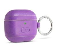 Dreem Om AirPods 4 Funda de Cuero vegano Con Clip - Compatible Con auriculares inalámbricos Bluetooth de Apple Para iPhone - Morado