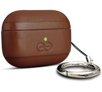 Dreem Om AirPods Pro 2 Vegan Leather Case - Compatible with Apple Wireless Bluetooth Headphones for iPhone - Chocolate