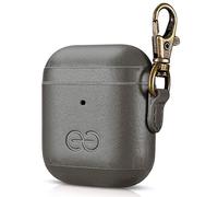 Dreem Om pour AirPods 1 & 2 Housse en Cuir Vegan avec Clip - Compatible avec Les écouteurs sans Fil Bluetooth Apple pour iPhone - Gris