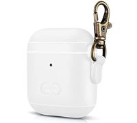 Dreem Om pour AirPods 1 & 2 Housse en Cuir Vegan avec Clip - Compatible avec Les écouteurs sans Fil Bluetooth Apple pour iPhone - Blanc