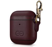 Dreem Om pour AirPods 1 & 2 Housse en Cuir Vegan avec Clip - Compatible avec Les écouteurs sans Fil Bluetooth Apple pour iPhone - Café