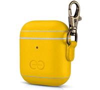 Dreem Om pour AirPods 1 & 2 Housse en Cuir Vegan avec Clip - Compatible avec Les écouteurs sans Fil Bluetooth Apple pour iPhone - Jaune