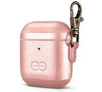 Dreem Om pour AirPods 1 & 2 Housse en Cuir Vegan avec Clip - Compatible avec Les écouteurs sans Fil Bluetooth Apple pour iPhone - Rose