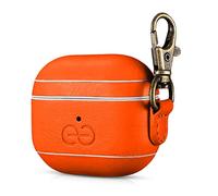 Dreem Om pour AirPods 3 Housse en Cuir Vegan avec Clip - Compatible avec Les écouteurs sans Fil Bluetooth Apple pour iPhone - Orange