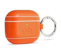 Dreem Om pour AirPods 4 Étui en Cuir Vegan avec Clip - Compatible avec Les écouteurs sans Fil Bluetooth d'Apple pour iPhone - Orange