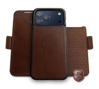 dreem Real Leather for iPhone 17 Pro Max Case Wallet, Revolutionary Phone Stand, MagSafe-Fit, Magnetic Detachable Flip Cover, RFID Blocking Card Holder, Gift-Box [Fibonacci:Chestnut]