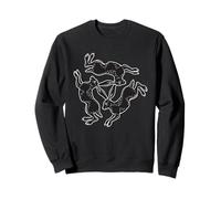 DREI Hasen Trinität Spirituell Symbole Erde Sonne Mond Natur Sweatshirt