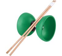 Drei-Kugellager Diabolo Set, Chinesisches Yoyo mit farbigen Diabolo-Stöcken (grün), ideal für Unterhaltung und Kunststücke
