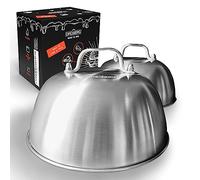 DREIBERG® Lot de 2 cloches à hamburger - En acier inoxydable - Pour cheeseburger - Couvercle de fusion et de couvercle pour barbecue, teppanyaki, etc