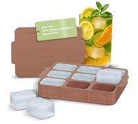 Dreiklang - be smart Bac à glaçons en silicone avec couvercle et poignée I Empilable et glaçons carrés avec rainures pour un démoulage facile I Sans odeur et sans goût Bac à glaçons (Mousse au moka)